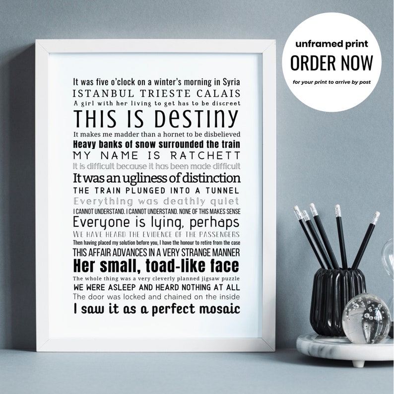 Murder On The Orient Express Quotes POIROT Quotes Print A4 Murder on the Orient Express | Etsy