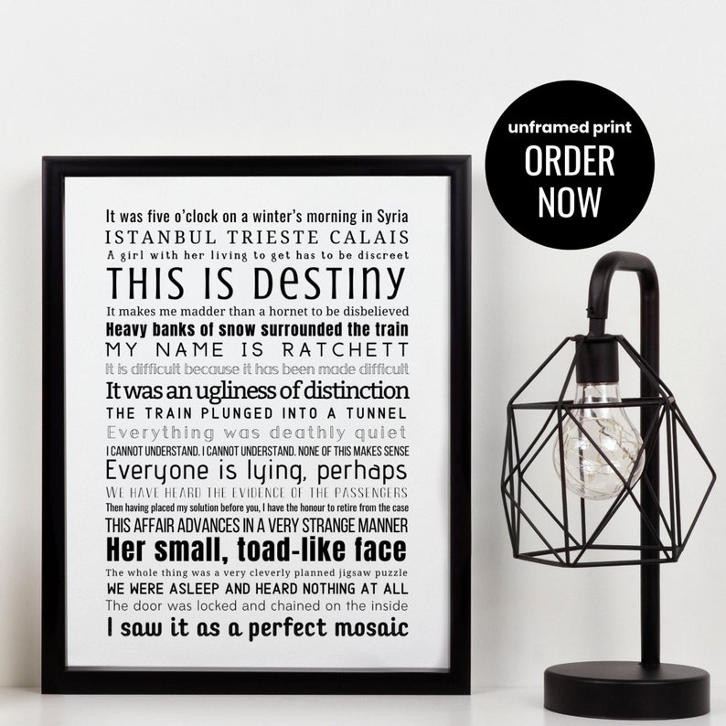 Murder On The Orient Express Quotes POIROT Quotes Print A4 Murder on the Orient Express | Etsy