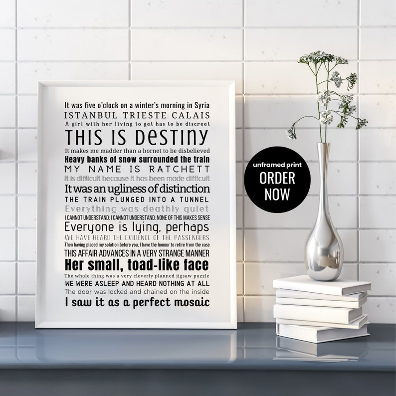 Murder On The Orient Express Quotes POIROT Quotes Print A4 Murder on the Orient Express | Etsy