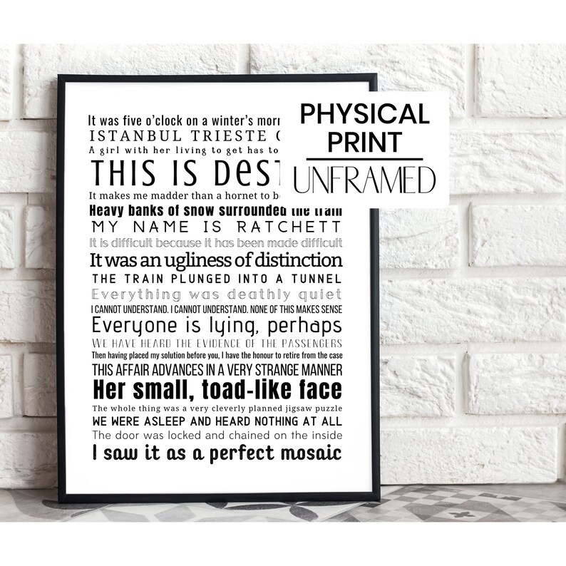 Murder On The Orient Express Quotes POIROT Quotes Print A4 Murder on the Orient Express | Etsy