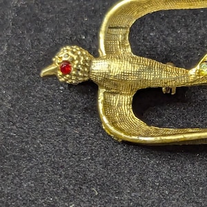 Vintage Swallow Bird with Rhinestone accents mid-century pin brooch