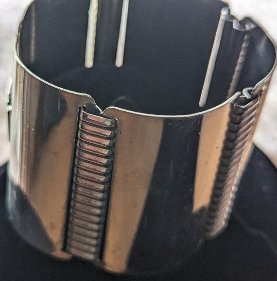 Vintage Rare Silver-Plated Cuff Bracelet Southwes… - image 1