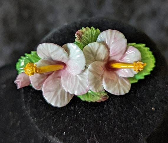 Vintage Denton Fine Bone China Hibiscus Floral Pi… - image 1