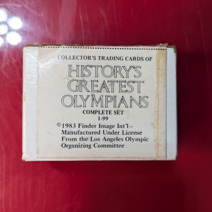 Cartas colecionáveis dos maiores atletas olímpicos da história - Conjunto completo 1-99 - Finder Image Int'l 1983