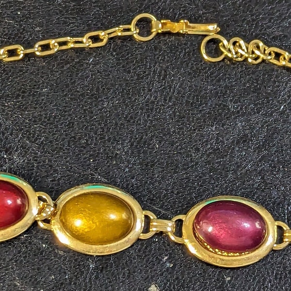 Egyptian Revival FG Semi Precious Stone Scarab Beetle Necklace