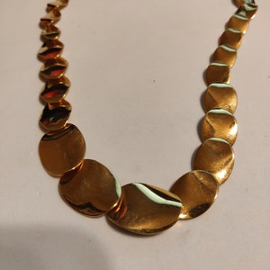 Collier ras de cou Avon vintage doré : collier à maillons ovales, 18 pouces