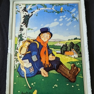 Villeroy & Boch Porcelain Creations Cartão postal A29/1-82 Arte vintage em cerâmica pintada à mão 1980