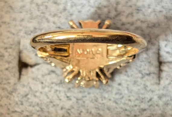 Lab Ruby and Faux Pearl Statement Vintage Stateme… - image 5