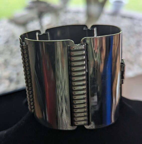Vintage Rare Silver-Plated Cuff Bracelet Southwes… - image 2