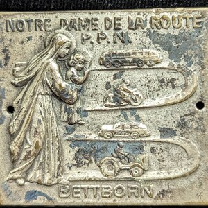 Antique France Notre Dame DE La Route P.P.N. Bettborn Sterling Silver Religious Medal 1930s