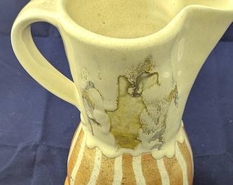 Very Rare Shelley 1930's Large Harmony Glaze Orange Beige Striped