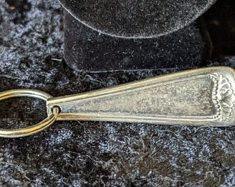 Vintage Silver Spoon Ring Key Chain Key Ring 3.5 Inches