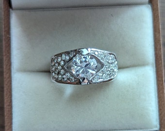 Rhodium Plated CZ Women's Engagement Anniversary or Wedding Ring Size 7