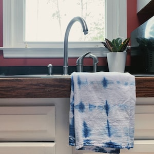 Shibori Tea Towel | Shibori Flour Sack Towels | Hand Dyed | Washable | Scarf | Reusable Wrapping | Indigo | Purple | Black | Coral