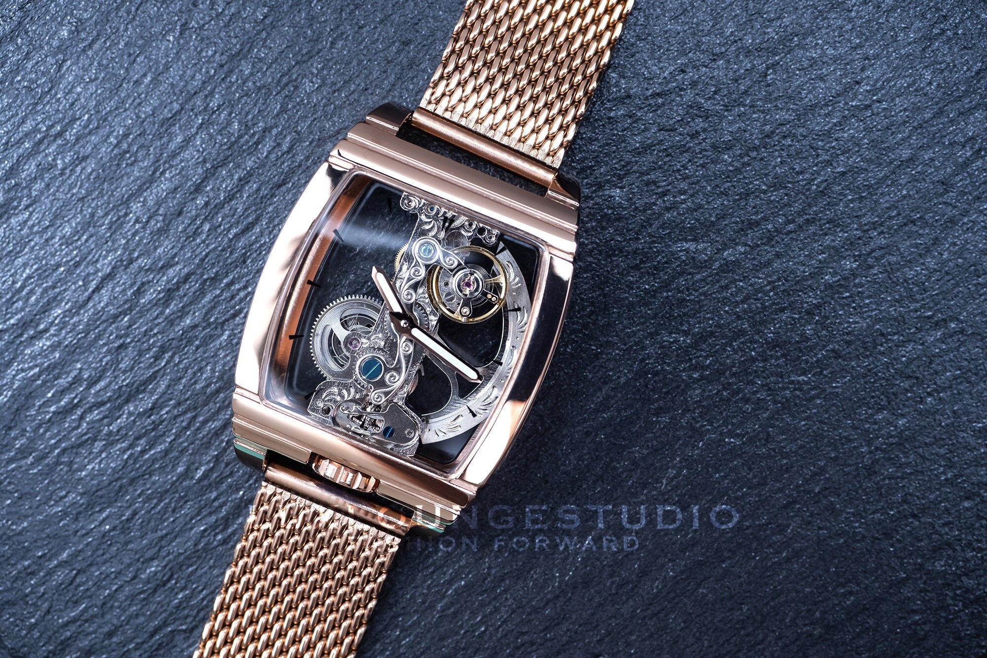 Automatic Mechanical Skeleton Bridge Movement Wrist Watch Luminous