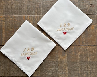 Mouchoir PERSONNALISABLE en coton BIO blanc ou uni différents coloris fait-main en France idéal pour offrir