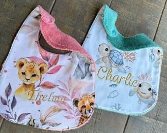 Personalized baby bib with name – Premium range – Baby gift – Handmade in France