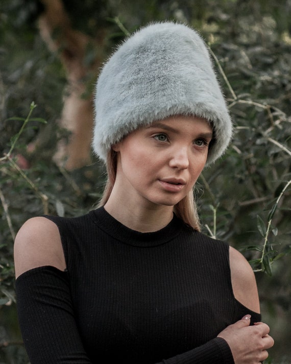 Light Blue Designer Hat Woman Winter 