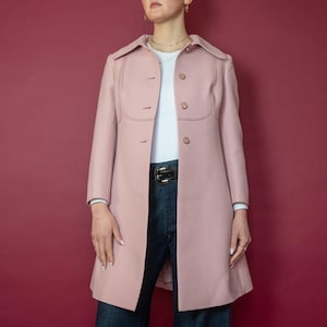 70s CLASSY PASTEL PINK Belgian Wool Coat - Size S