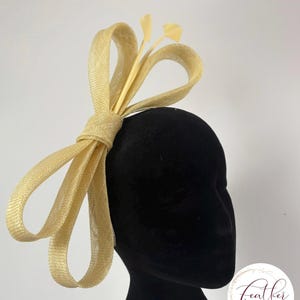 Lemon Fascinator Hat Wedding Guest Bow headband Races Ladies Day Disc Headband Hatinator Racing Ladies Day, One off style, unique