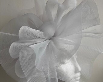 Tilly - White Crinoline Fascinator, Suitable Special Occasions, Weddings, Royal Ascot, Ladies Day