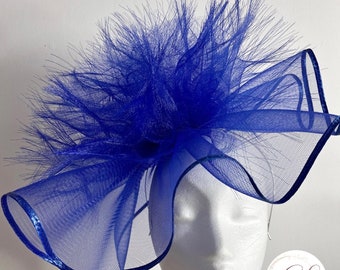 Sasha -  Royal Blue WOW crinoline fascinator, weddings, royal ascot, Ladies Day,