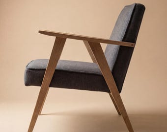 Upholstered Oak Armchair - Minimalist design, modern, retro, vintage