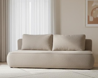Havo Sofa – Minimalist Sofa with Sleeping Function | Boucle or Other Fabric | Modern Design