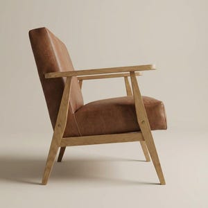 Moderner Ledersessel - Handgefertigter, personalisierbarer Stuhl mit 10 Farboptionen