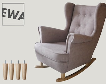 Handmade Large hybrid armchair: from a classic armchair to a relaxing rocking chair