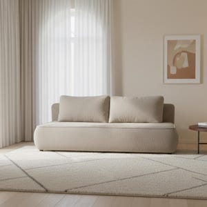 Sofa Havo – minimalistyczna sofa z funkcją spania | Boucle lub inna tkanina | Nowoczesny design