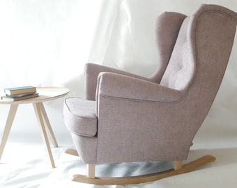 Handmade Large hybrid armchair: from a classic armchair to a relaxing rocking chair