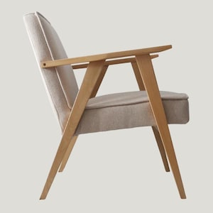 Sessel aus Eichenholz mit cremefarbener Polsterung - 60s Scandinavian STYLE