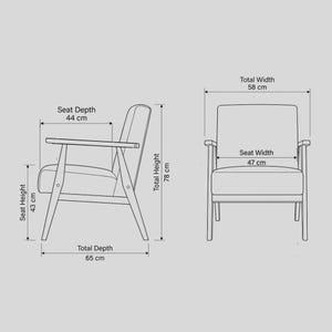 Mid-Century Modern Armchair FN1 : Solid Oak Frame, Eco Upholstery image 2