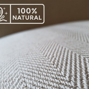 Nouveau fauteuil en chêne avec revêtement en fibre naturelle crème lin 65% coton 35 inspiré du style Mit-Century Modern. image 8