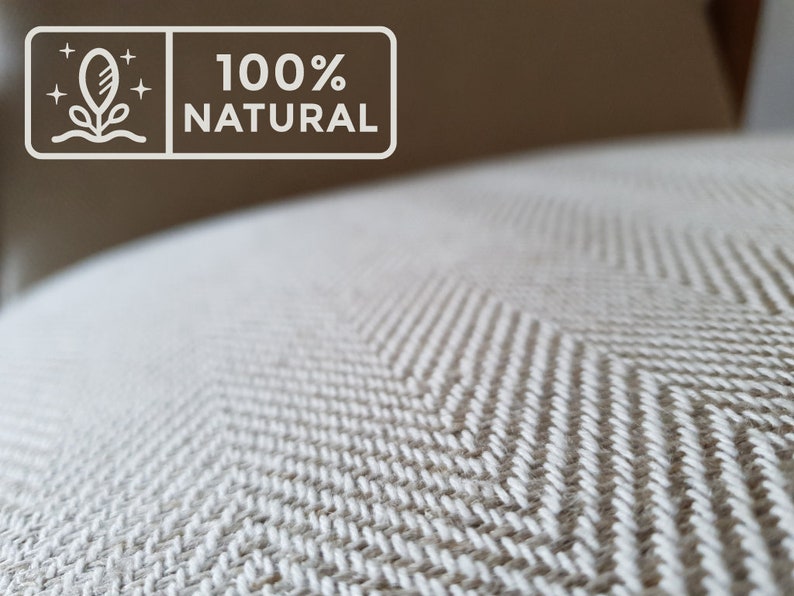 Nouveau fauteuil en chêne avec revêtement en fibre naturelle crème lin 65% coton 35 inspiré du style Mit-Century Modern. image 8