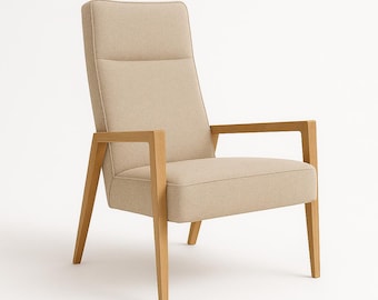 Handcrafted Oak Armchair YVA with Memory Foam |Timeless Comfort