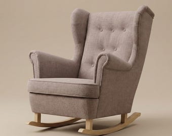 Handmade Large hybrid armchair: from a classic armchair to a relaxing rocking chair