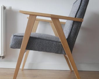 Modern oak armchair - In multiple colors to choose from - Solid oak and beech frame with eco-friendly upholstery - Handcrafted lounge chair.