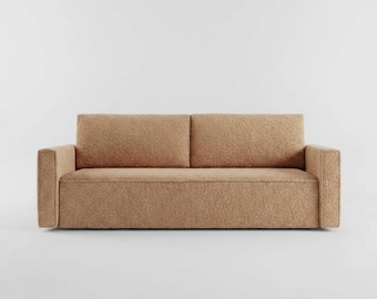 Bouclé Schlafsofa 200x130  Hochwertiger Stoff  Minimalistisches Design  OEKO-TEX® Zertifiziert, 3-Sitzer für Wohnzimmer