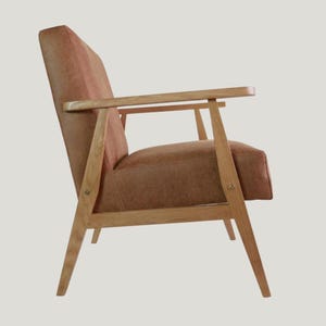 Moderne leren fauteuil - Handgemaakte personaliseerbare stoel met 10 kleuropties