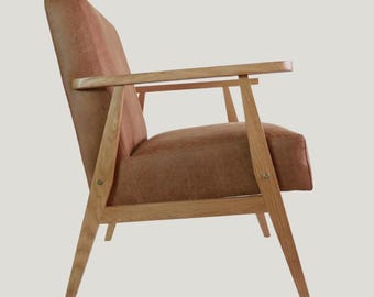 Modern leather armchair - Handcrafted armchair customisable with 10 colour options, made of composite leather made of 70% natural leather
