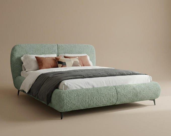 Featured listing image: STRATUS Boucle Bed with Storage | 140x200 160x200 180x200 200x200 cm / 55x79 63x79 71x79 79x79 in | Custom Color