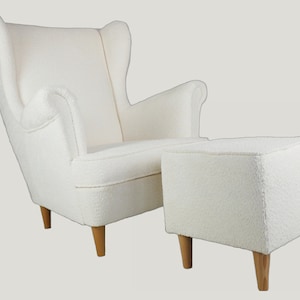 Comfort-Optimized Large Cream Bouclé Armchair – Perfect for Relaxation & Style - Handmade In Europe