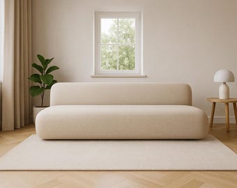 Havo Sofa – Minimalist Sofa with Sleeping Function | Boucle or Other Fabric | Modern Design