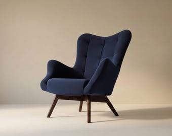 VENUS Modern Armchair | Velvet Lounge Chair with Solid Beech Wood Base | Handcrafted in EUROPE