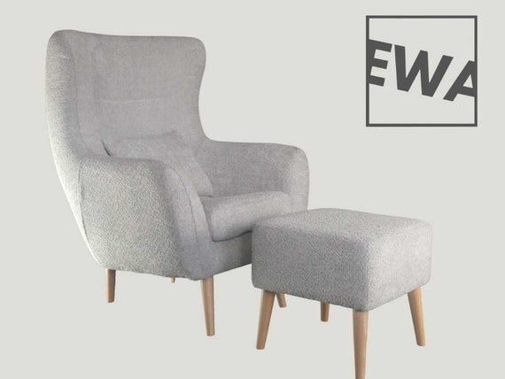 vrijheid Derde Mantsjoerije Moderne fauteuil in zachte en gezellige boucle stof / 1. - Etsy België