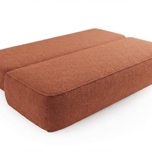 Bouclé Slaapbank | Uitklapbed | Opbergruimte | Afgerond Design | Handgemaakt afbeelding 6