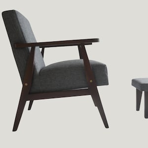 Armchair is made of solid wood / Choose your upholstery color/ Loft Retro Vintage OAK BEECH /Hand Made in EU / armchair with footrest