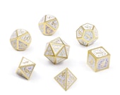 Dice, Solid DND Metal Dice Set,7-Die Metllic Dice with Free Metal Tin for Rolling Dungeons and Dragons D D Roleplaying Table Games RPG Dice